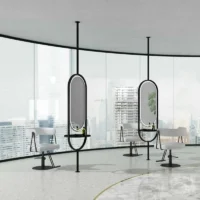 LED Salon Mirror with Shelf