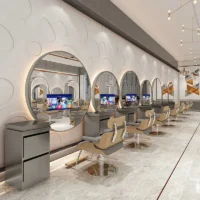 Modern Circle Smart TV Salon Mirror