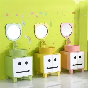 Luxury Colorful Bear Mirror With Bathroom SET for Kids