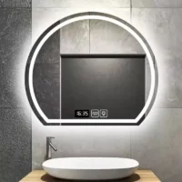 Modern White Edge Half Moon Vanity Mirror
