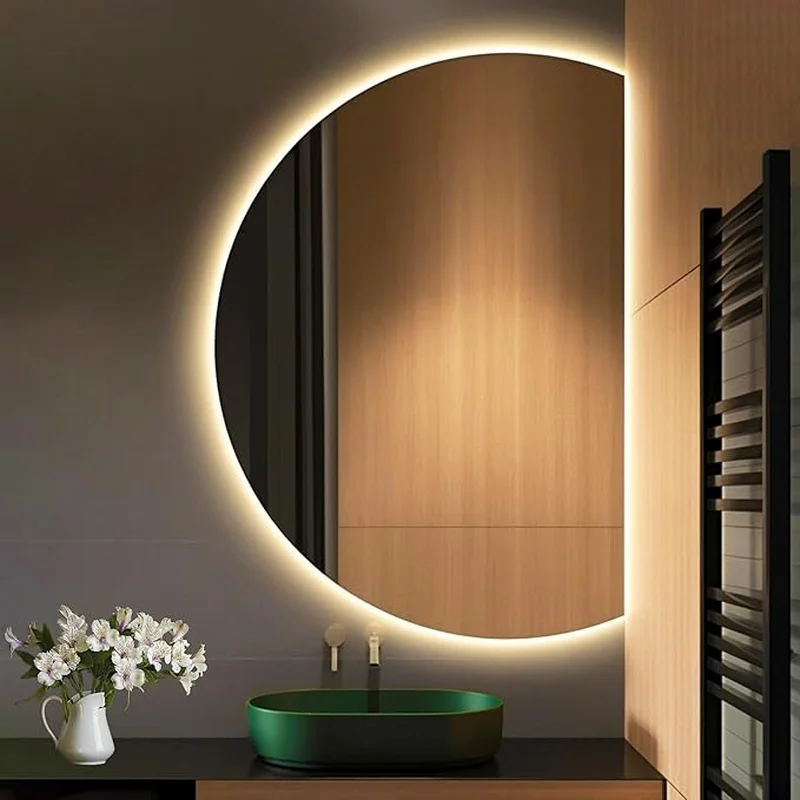 Stylish Round LED Moon Mirror