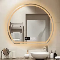 Elegant White Edge Half Moon Vanity Mirror