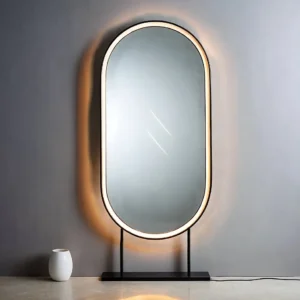 Polished Nickel Vanity Mirrors Set - Mi-Mirror Polished Nickel Vanity Mirrors Set