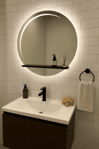 Stylish Half Moon with Shelf