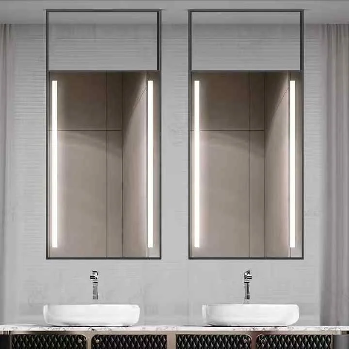 Vertical LED Strip Hanging Mirror