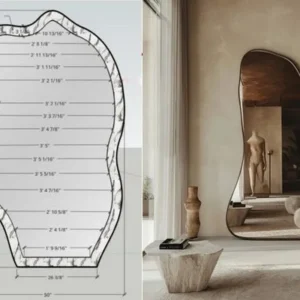 Custom Organic Shaped Floor Mirror - Mi-Mirror Custom Organic Shaped Floor Mirror