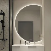 Bold Round LED Moon Mirror