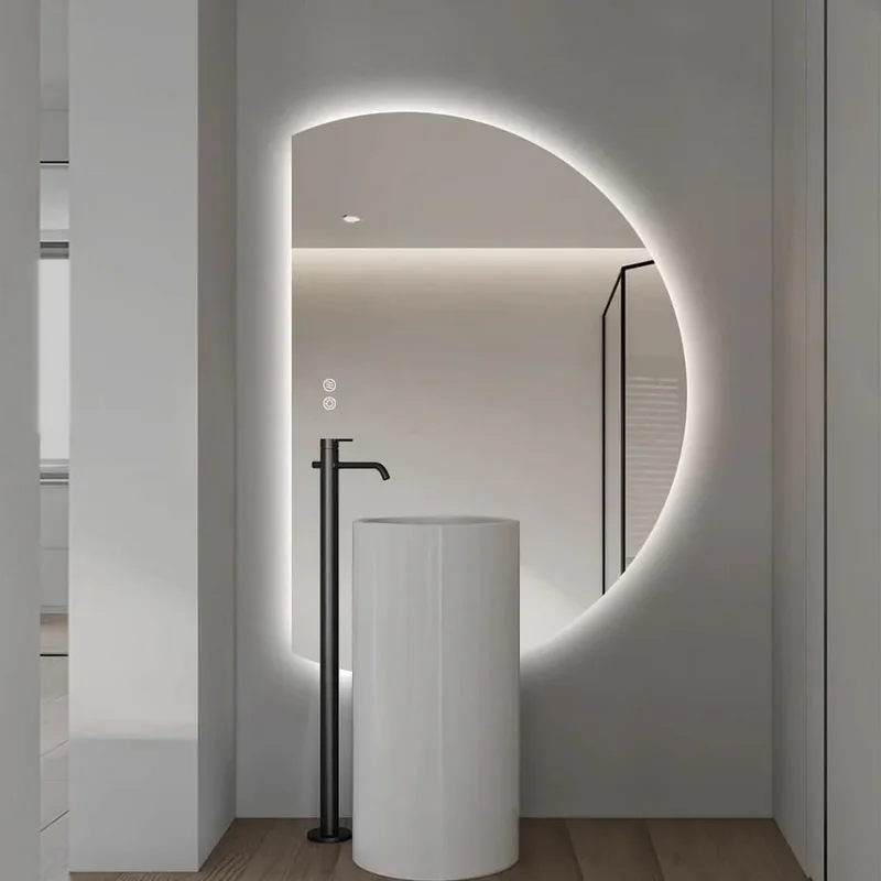 Luxe Round LED Moon Mirror