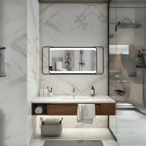 Rectangle LED Bathroom Mirror with Metal Frame