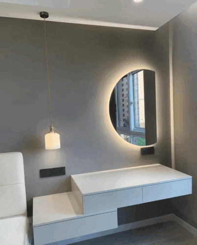Luxury Round LED Moon Mirror