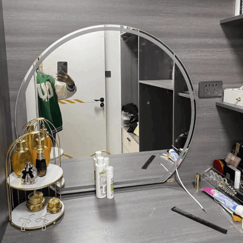 Trending White Edge Half Moon Vanity Mirror