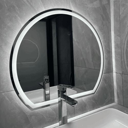 Premium White Edge Half Moon Vanity Mirror