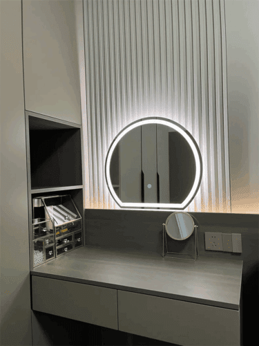 White Edge Half Moon Bathroom Vanity Mirror photo review