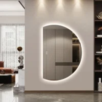 Sleek Round LED Moon Mirror