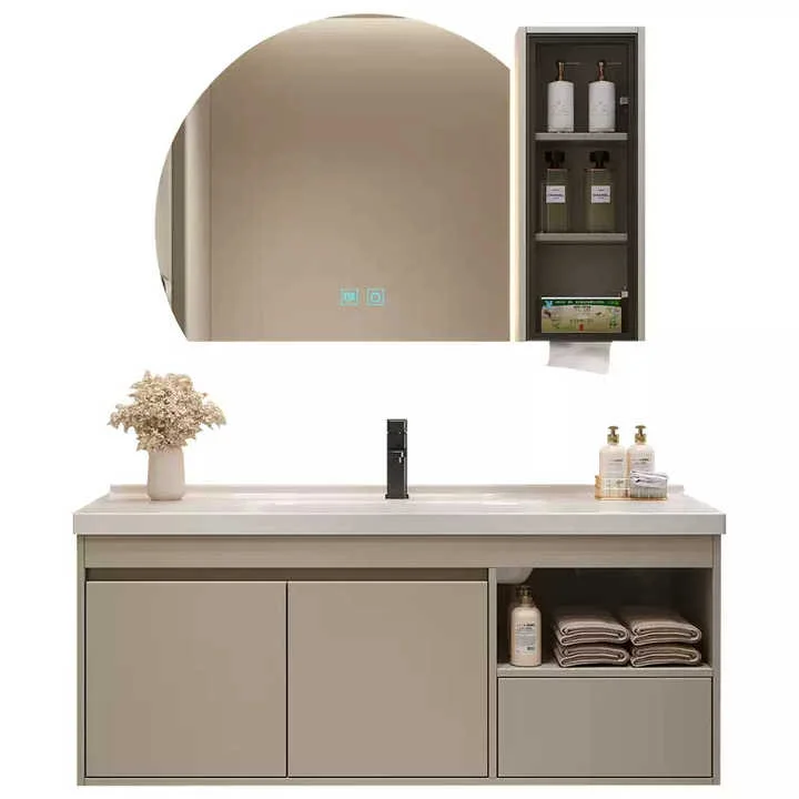 Minimalist 4/6 Mirror With Bathroom Cabinet Set