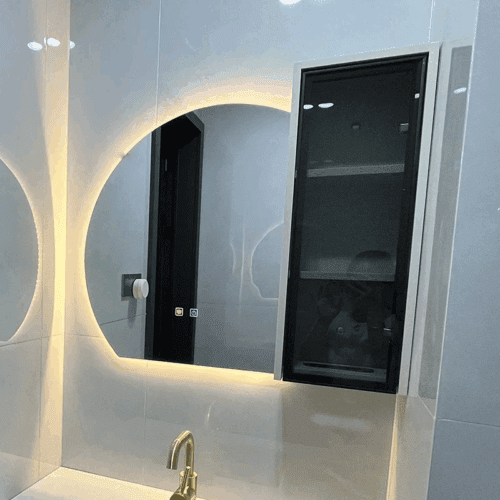 Luxury 4/6 Mirror With Bathroom Cabinet Set