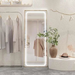 Elegant Rectangle LED Full Length Floor Bridal Fitting Mirror