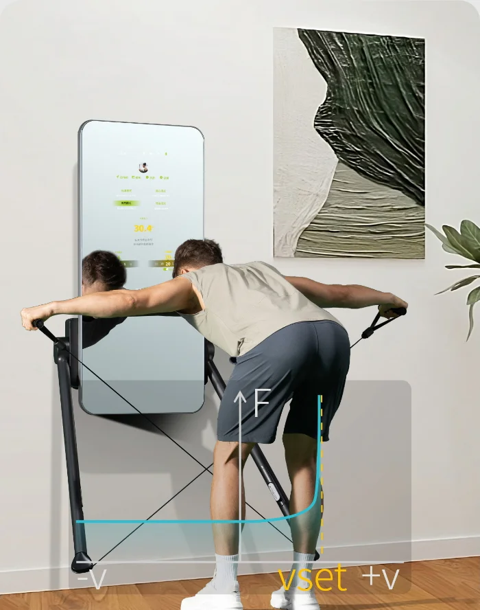 smart fitness mirror with digital screen