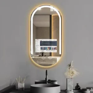 Luxury Oval TV Touch Screen Android Mirror