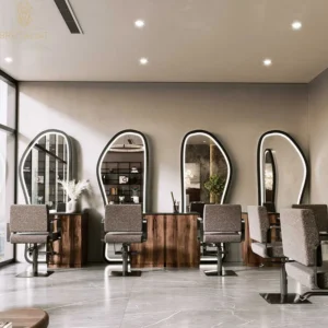 Organic Shape With LED Barber Salon Mirror