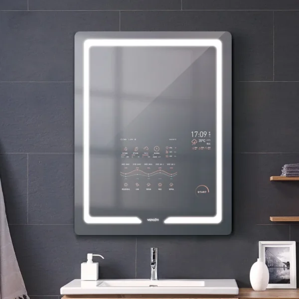 Sleek Vertical LED-Smart Mirror