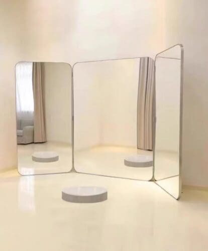 Trifold Elegant Rectangle LED Bridal Showroom Mirror photo review