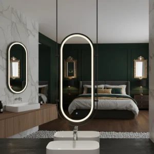 Oval Full LED Double Sided Hanging Mirror