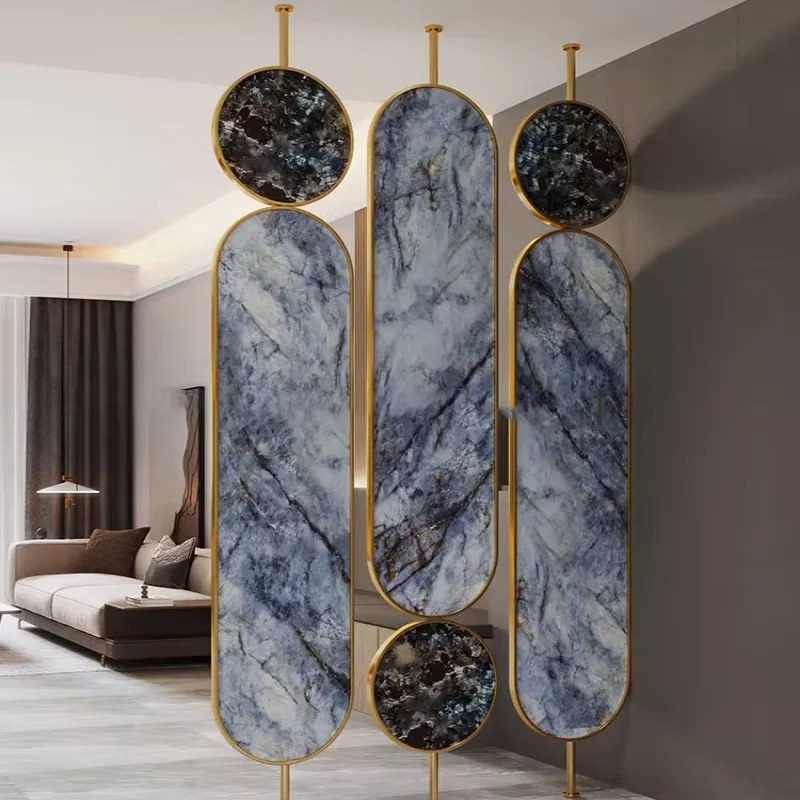 Abstract Marble Partition with Golden Accent