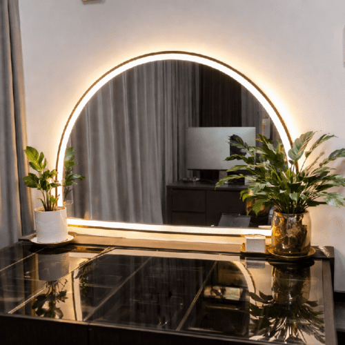 Arch Frame Half Circle Moon LED Mirror photo review