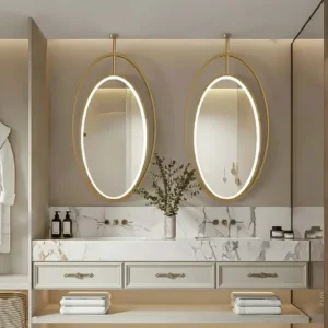 Luxury Creative Oval Egg LED Hanging Mirror