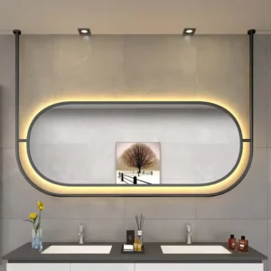 Oval Horizontal Sunshine Hanging Backlit Mirror