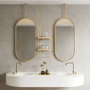 Minimalist Oval Bathroom Hanging Mirror