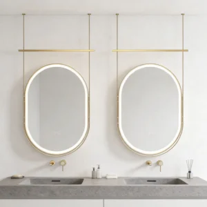 Minimalist Luxury Oval Framed LED Hanging Mirror