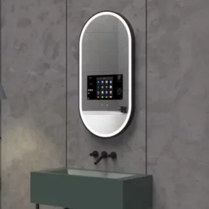 Minimalist Oval Android TV Bathroom Mirror