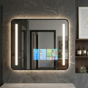 Vertical LED Stripes Landscape TV Mirror