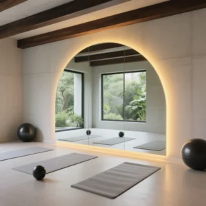 Elegant Arch Pilates Yoga Studio LED Mirror