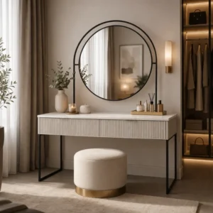 Round Single Sided Vanity Table Mirror