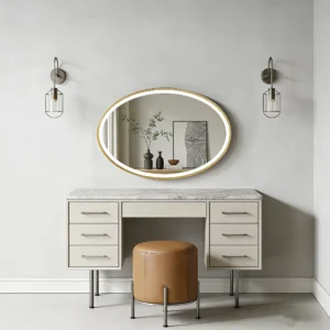 Oval Art Wall Makeup Mirror