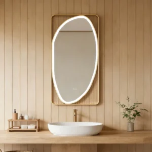 Luxury Irregular Double Frame Front LED Mirror