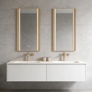 Luxury Rectangle Double Led Stripes Mirror