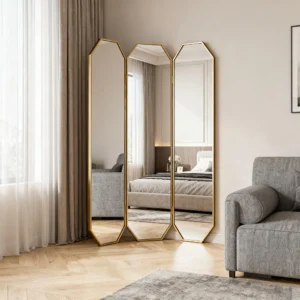 Full Length Oval Tri Fold Floor Mirror