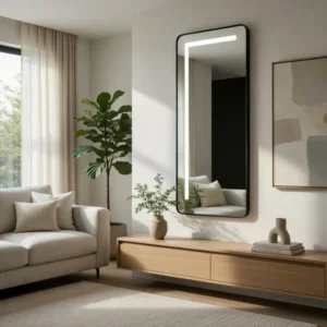 Geometric LED Accent Wall Mirror