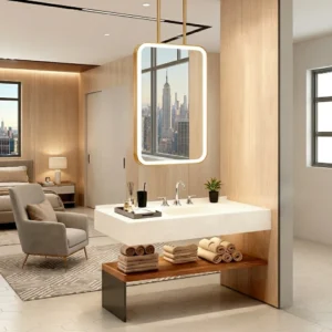 Luxury Hospitality Double Sided Rectangle Hanging Mirror