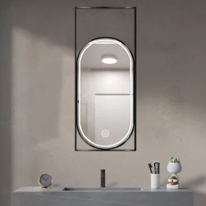 Nested Framed Oval Hanging LED Mirror