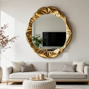 Handcrafted Gold Bloom Wall Mirror
