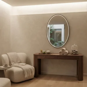 Elegant Black Oval LED Relaxation Area Mirror